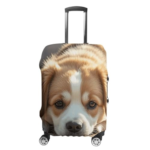 Lazy Dog Puppy Luggage Cover, Elastic Luggage Protector Fits 19-32in Suitcases, Washable & Anti-Scratch Suitcase Cover for Men Women M