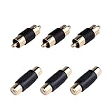 VCE RCA Adapter Gold Plated6 Pack Female to Female & Male to Male Couplers for Phono, Speaker, Amplifier & RCA Cable Extension