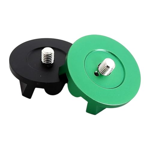Tidevib Soporte de base de conexión para trípode de cabeza esférica telescópica con rosca de 3/8 pulgadas, soportes ecuatoriales, aleación de aluminio, 57 mm de diámetro, negro/verde