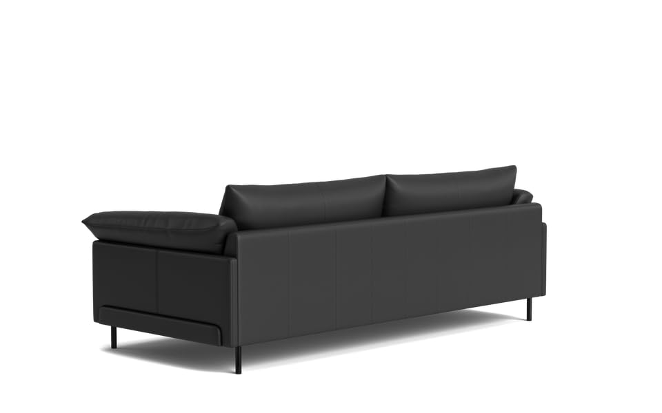 Image of LEGACY OF COMFORT Zola 3 Seater Sofa Three Seater Sofa Leather for Living Room Hotels and Offices (Black)