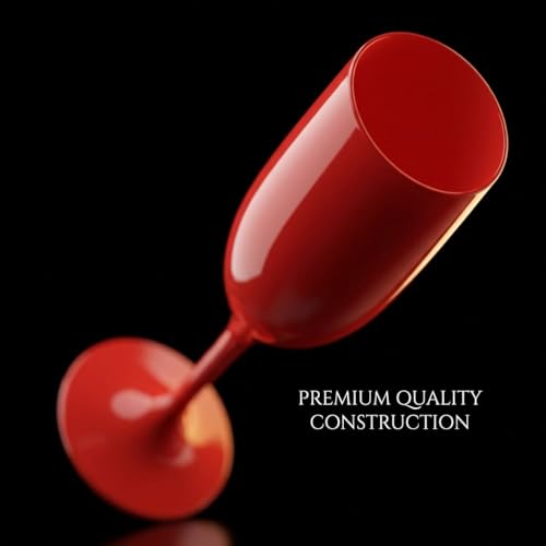Red Cup Living-5 Oz Red Reusable Plastic Wine Cups with Stem | Shatterproof Goblets for Parties & Events | Dishwasher Safe Drinkware- Pack of 12 by Red Cup Living - Image 7