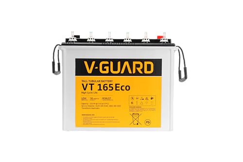 Image of V-Guard VT 165 Eco Inverter Battery |Tubular Technology| High Backup Performance | 152Ah@C20 Capacity | 18 + 18 Month Warranty