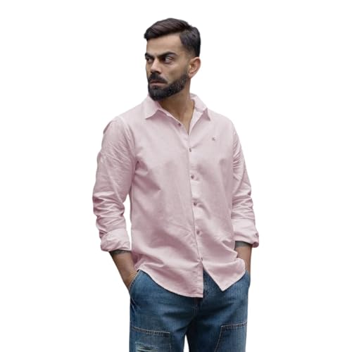 Image of WROGN Men's Linen Blend Shirt | Solid Styles | Slim Fit