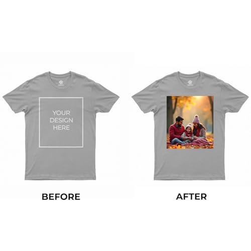 Image of CreativiT Unisex Men /Women Regular Fit Customized Tshirt | Casual Half Sleeve Round Neck | 100% Cotton with a High Thread Count
