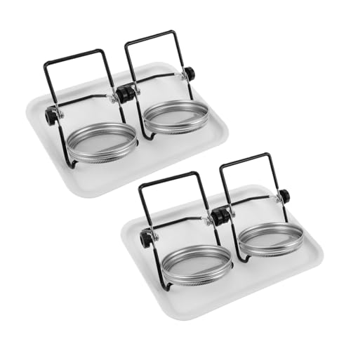 Hemobllo 2 Set Kit Germogliatore con Coperchi in Acciaio Resistente e Rete per Barattoli Bocca Larga Vassoio e Supporto Inclusi per Germogliare Fagioli e Broccoli Facile da Pulire e