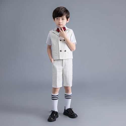 Image of Boy Suits Slim Fit Tuxedo for Boys Suit Set for Kids Formal Wedding Ring Bearer Outfit