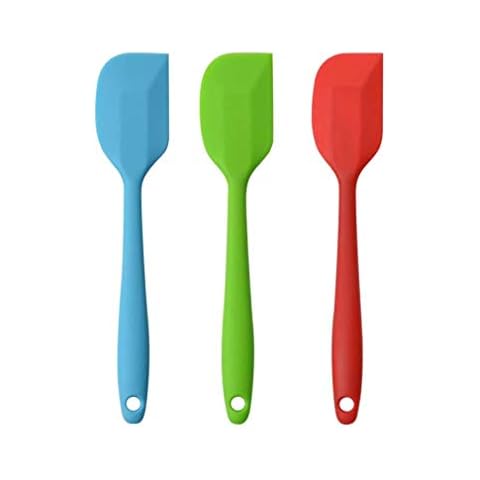 Pubiao Set mit 3 kleinen Silikon Spachtel Hitzebeständige, harmlose Antihaft-Utensilien Leicht zu reinigen zum Kochen, Backen und Mischen Küche Cover