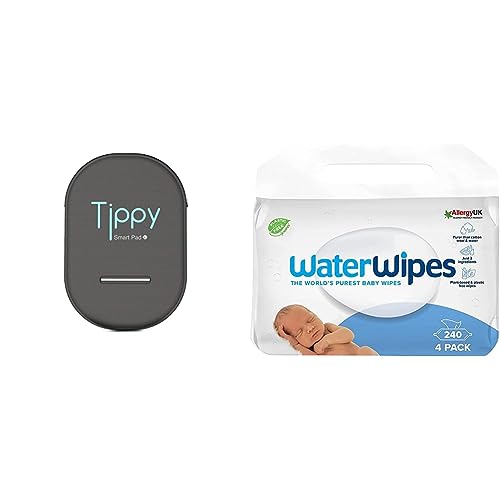 TIPPY PAD dispositivo anti abbandono, multicolore & WaterWipes Original Salviette Senza Plastica per Bebè, 240 Unità, 4 Confezioni