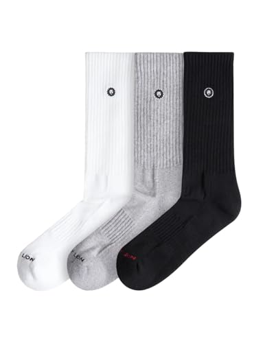 Jimmy Lion - Calzini Athletic Essentials Lion. Bundle da 3 paia stile sportivo, a mezza gamba, taglia 41-46.