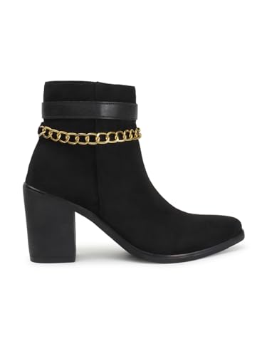 Image of Elle Women Stylish, Trendy, Comfortable Heeled Boot with extra cushion for Office, Party and Casual Use
