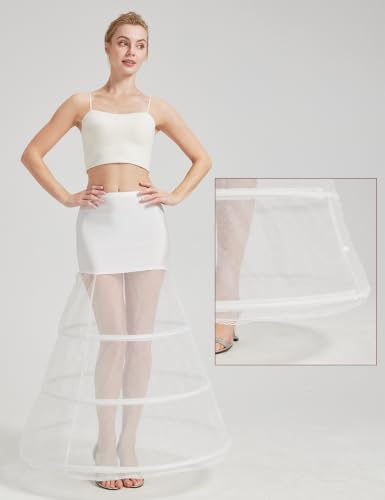 Image of BEAUTELICATE A-line Full Gown Floor-Length Bridal Dress Gown Slip Petticoat
