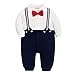 Famuka Baby Junge Anzug Strampler Hochzeit Taufe Babykleidung Taufanzug Festanzug (9 Monate, Weiß)
