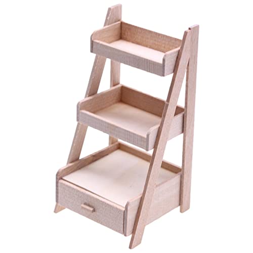 Mini suporte para plantas,1: 12 suportes de flor de madeira para casa de bonecas 3 camadas - Acessór
