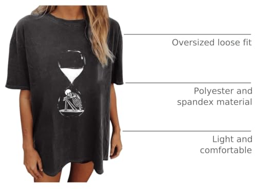 Image of Summer Y2k Tops for Womens, Casual Vintage Short Sleeve T-Shirt, Girls Oversize Loose Round Neck Elastic Tee