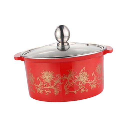 LIGIGWASH Olla Multifuncional de Inoxidable con Protección Quemaduras y Tapa Olla y Resistente para Cocina Inducción Festivo