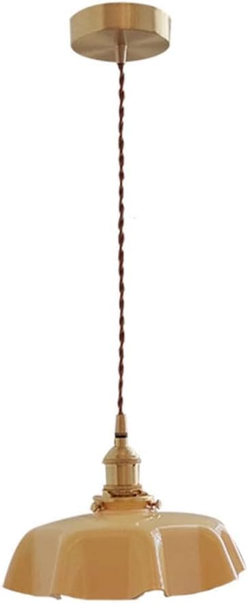 Lampe de chevet suspendue salon luminaire vintage jaune fleur E27