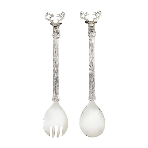 Mud Pie Metal Deer Servers Serving Utensils, 10 3/4
