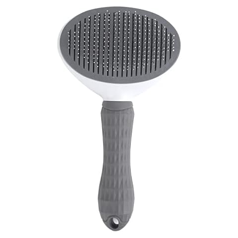 Nu-Nuel Dog Brush | Cat and Dog Pet Grooming Brush | Self Cleaning Pet Hair Brush | Slicker Brushes for Cats Dogs Pets (Grey) Cover