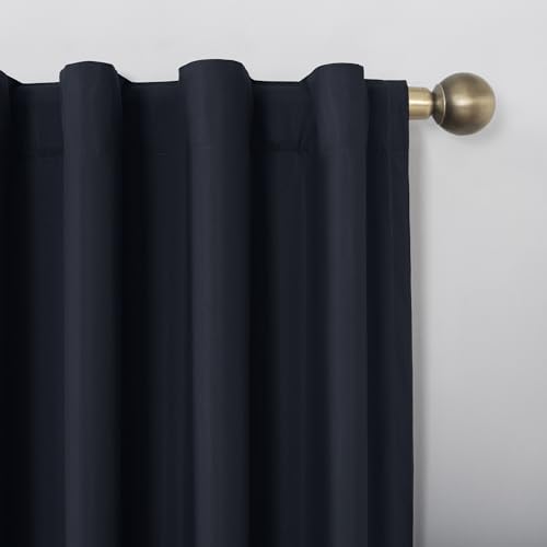 Sun Zero Cyrus 2-Pack Thermal 100% Total Blackout Back Tab/Rod Pocket Curtain Panel Pair, Navy Blue, 40" W x 63" L (2 Panels) by Sun Zero - Image 3
