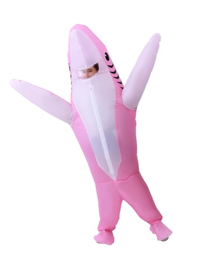FUNFOCUS Aufblasbare Hai kostüm Erwachsene - Unisex Halloween & Karneval Faschings hai kostüm für 150-190cm -inflatable costume Perfekt für Partys Geburtstage & Feste shark costume adult