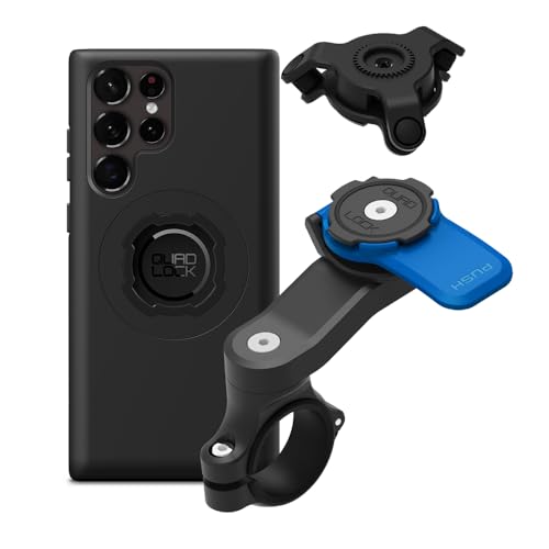 Image of Quad Lock Motorcycle Handlebar Mount Kit with Vibration Dampener and MAG Phone Case for Samsung Galaxy S22 Ultra