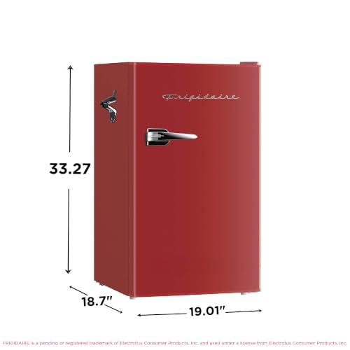 Frigidaire Retro Compact Fridge with Chiller, 3.2 cu ft Countertop Fridge with Built-in Bottle Opener, Compact Refrigerator for Office, Bedroom, Dorm Room or Cabin (Red) - image 5