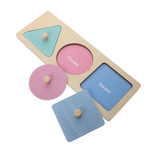 Gogogmee カラー幾何形状パズルボード 知育形状認識遊び 左脳トレーニング 耐久性 木製 向け英語学習付き