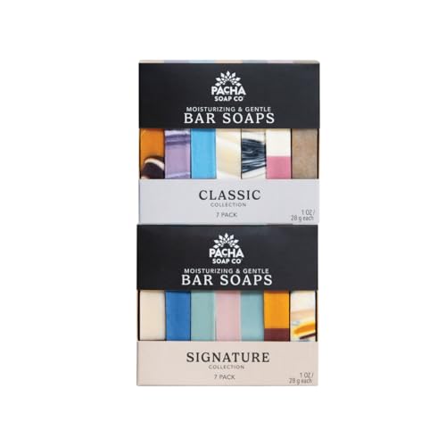 Pacha Soap Co. Bar Soap, Pacha Peaces, Uplift & Calm Bundle, 2-Pack (4 oz ea) - Premium, Handcrafted, Hydrating, Natural Face Wash, Hand Cleanser, Body Wash, Soothing Essential Oils