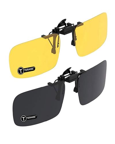Image of TERAISE Polarized Clip on Sunglasses Over Prescription Glasses Anti-Glare UV400 for Men Women Driving Travelling Outdoor