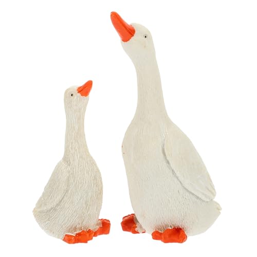 Cabilock 2 Pièces Figurines de Canard Résine Décorations de Jardin Réalistes de Statues Animalières et Compactes pour Cour Pelouse et Décor Extérieur et