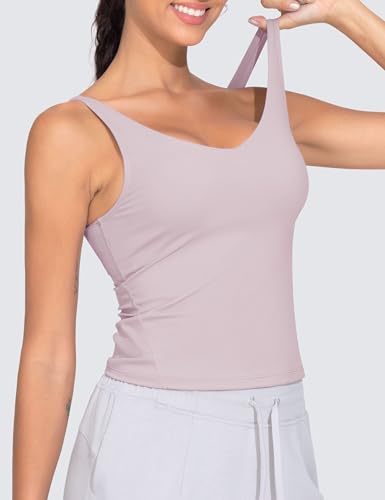 Image of THE GYM PEOPLE Women's Longline Sports Bra Wirefree Padded Workout Yoga Tank Top