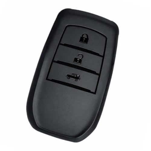Image of JVCV Soft TPU Key Cover Compatible with Toyota Fortuner Camry Hilux Innova Crysta Fortuner Legender Innova HyCross Land Cruiser 3 Button Smart Key (3B Matte Black)