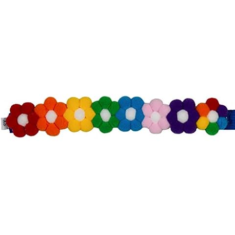 PAWHITS 2PCS Dog Cat Collar Rainbow Hairball Flower Pet Necklace Cute Neck Strap For Pet Costume Supplies Cover