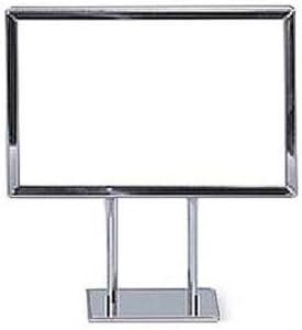 Double Sided Twin Stem Metal Sign Holder in Chrome 7 x 11 Inches