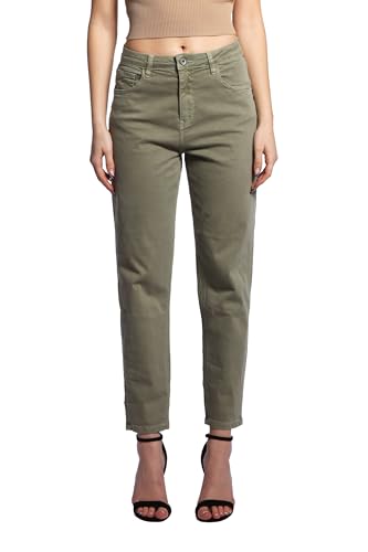 Pantalone con cinque tasche. JOPHY & CO. Pantalone Jeans Denim Donna Cinque Tasche in Cotone Elasticizzato (cod.1372) (Verde Militare, L)