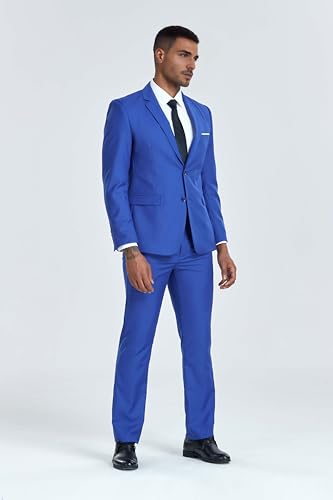 Navy Suits for Men Slim Fit Notch Lapel Formal Wedding Prom Dinner Suit Men Dress Two Button Blazer Pants Set 2XL4