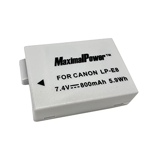 Maximalpower Replacement Camera Battery For Canon Lp-E8 Lpe8 Camera - Lithium-Ion 7.4V 800Mah Battery Fully Decoded For Digital Cameras, Gray (Db Can Lp-E8 X3) #TOP3