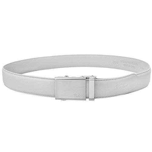 Image of Falari Men Unisex Genuine Leather Ratchet Dress and Casual Belt, Automatic Sliding Buckle, Trim to Fit