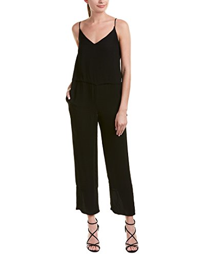 Image of French Connection Women's Copley Crepe Solid Jumpsuit, Black (Black 1), 6