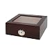 Desktop Humidor, Capri, with Tempered Glasstop, Cedar Divider, and Brass Ring Glass Hygrometer, Holds 25 to 50 Cigars, by Quality Importers