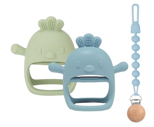 3 Packs Baby Teether Toy for 0-6 6-12 Months,Hold & ...