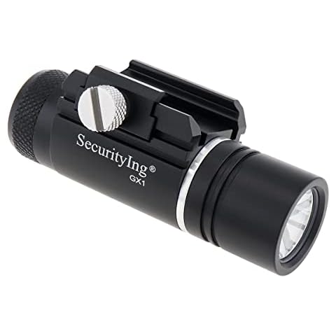 SecurityIng 320LM Rail Mounted Compact Rifle Light, Tactical Flashlight for Shotgun Airsoft Ar Rifle R15, Gun Attachment Pistol Flashlight Weapon Light for Mlok/Picatinny Mount, Without Battery Cover