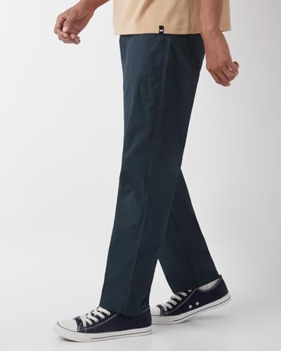 Image of Bewakoof Men's 100% Cotton Solid Regular Fit Pant | Pant for man | Chinos pants for men | Men trousers | Casual Pants for Men | Trousers for man | Men's Regular Casual Pants | Cotton Pant for Men | Everyday Casual | Utility Streetwear | Lightweight & Flexible