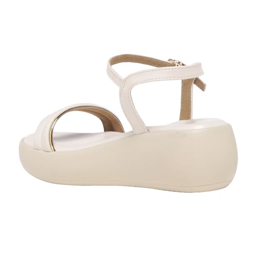 Image of MONROW Fancy and Stylish Extra Cushioning and Comfortable Fashionable Light Weight Allday wear Vegan Wedge Heels for Women and Girls