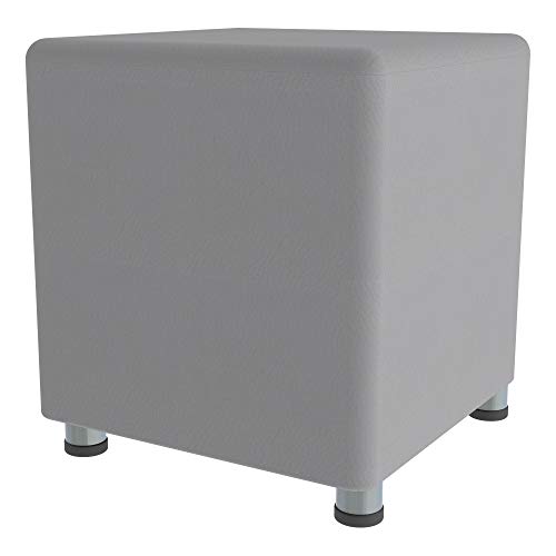 Image of Sprogs 18 inch H Structured Cube Stool -Flexible Modular Collaborative Soft Seating for Office, Home, Lounge and School Classrooms with Durable Frame & Set of 2 inch Legs Add-on - Green