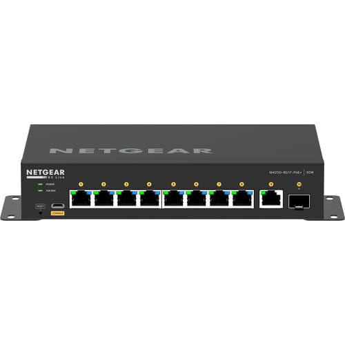 Image of NETGEAR GSM4210PD AV Line M4250-9G1F-PoE+ Managed Switch | 10 Ports | 110W PoE+ | Rack-Mountable | Cloud Care's 3-Year Warranty Included