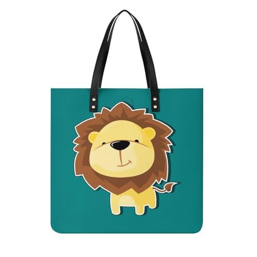 Sac à bandoulière lion de dessin animé pour femme grand format