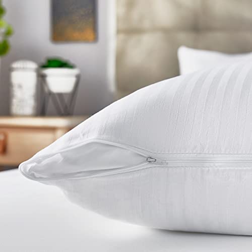 Pikolin Home - Ticking Pillowcase - 100% Cotton, white, 40 x 70 cm, 70x40cm - Image 4