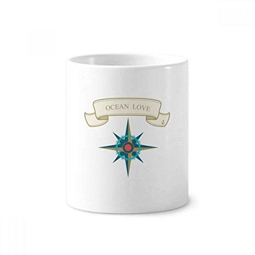 Mug boussole océan en céramique blanche de 350 ml pour le bureau