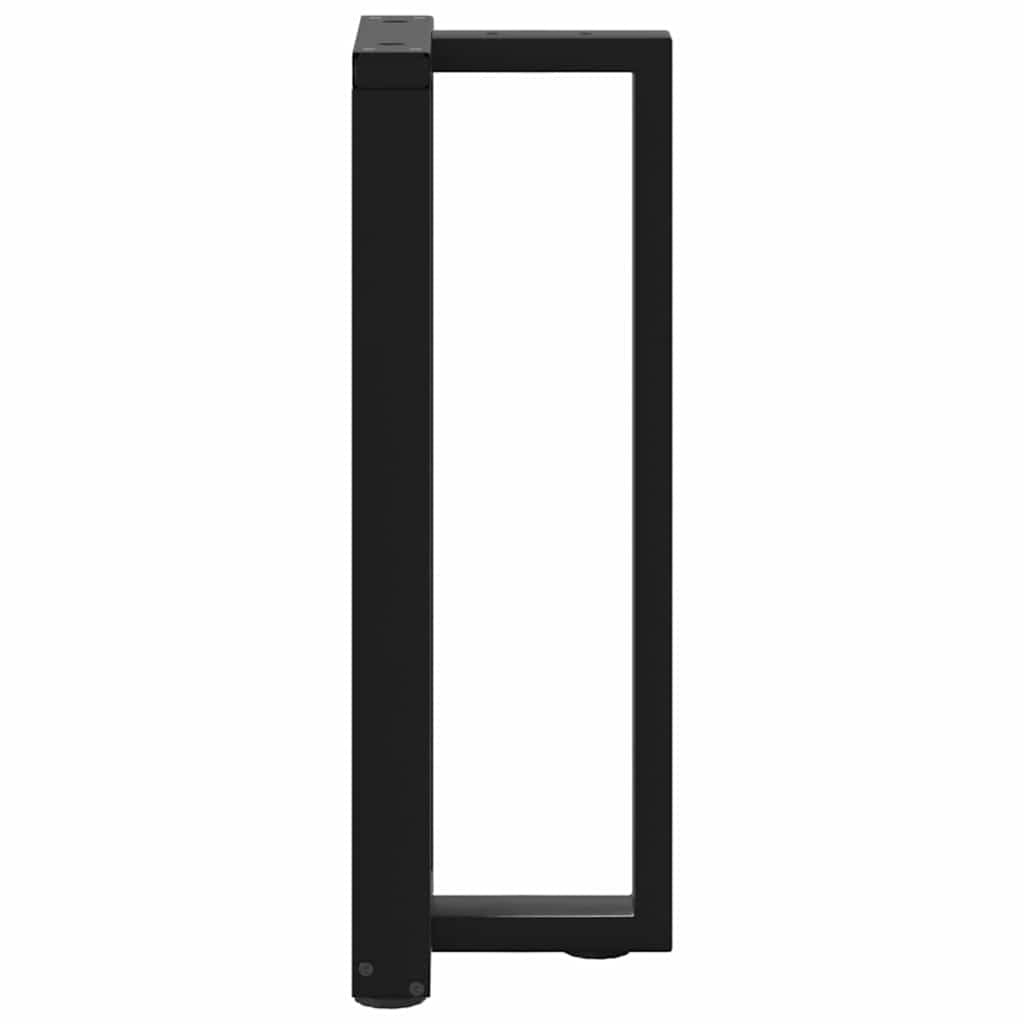Nogi stołu konsolowego w kształcie litery T ze stali malowanej proszkowo, czarne, 38 x 25 x (72-73) cm, 2 sztuki, z regulowaną wysokością i stabilną płytą montażową do salonu, biura
